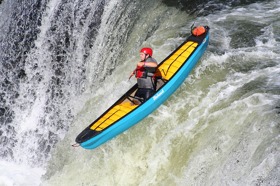 kayaking in moving water