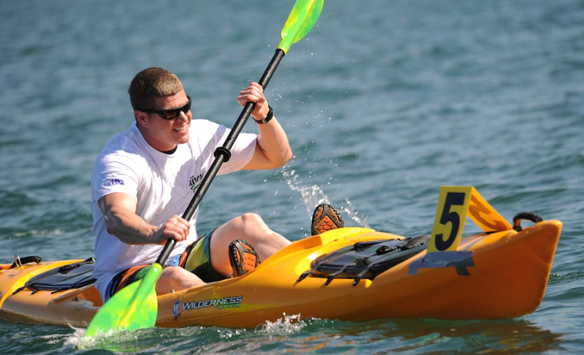 person kayaking