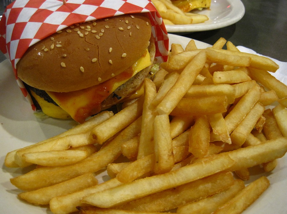 burger and french fries